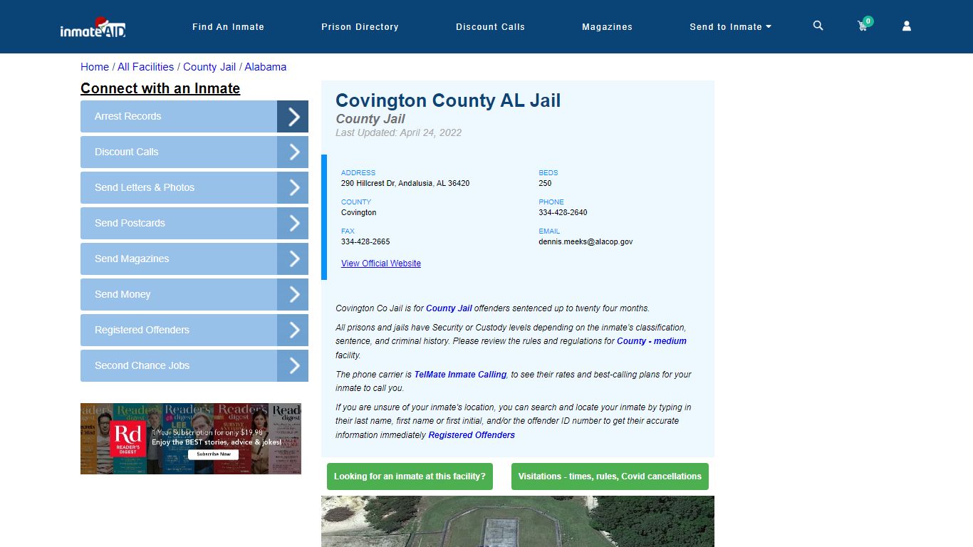 Covington County AL Jail - Inmate Locator - Andalusia, AL